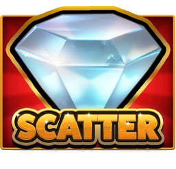 Das Scatter-Symbol von Fruits 20 Deluxe in Form eines Diamant vor einem roten Hintergrund