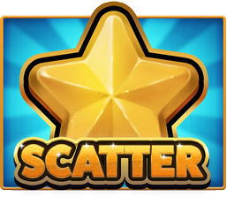 Das Scatter-Symbol von Fruits 20 Deluxe in Form eines Sterns vor einem blauen Hintergrund