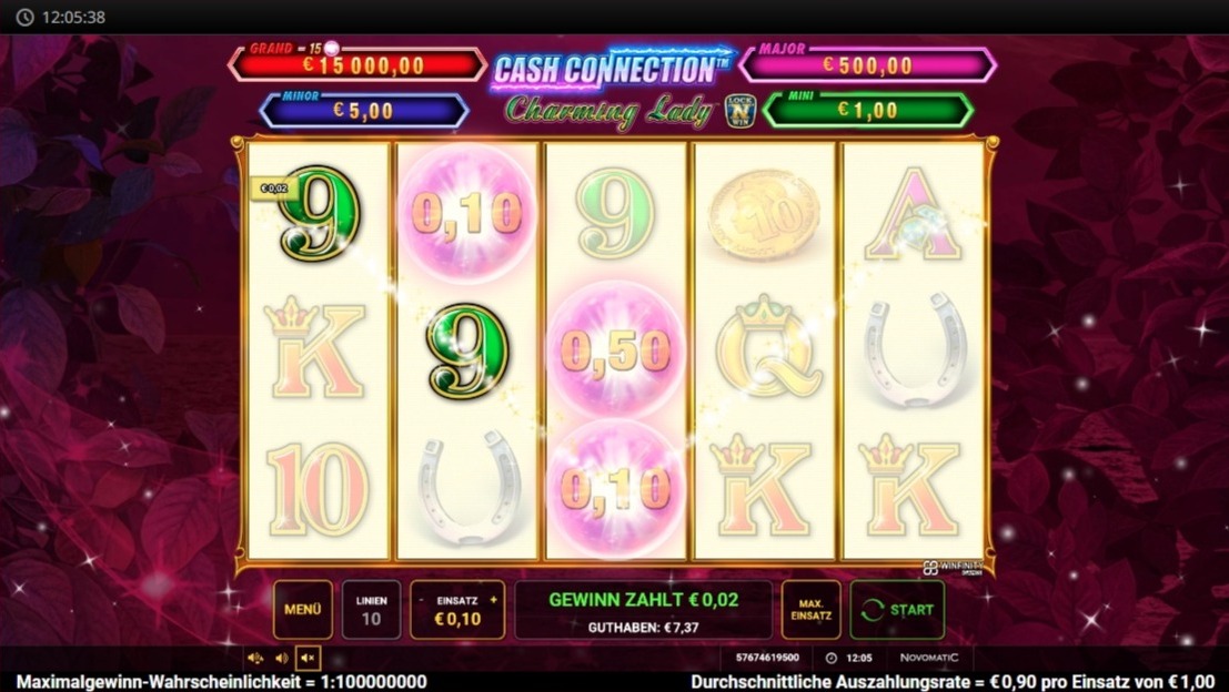 Cash Connection Charming Lady: pinkes Slotspiel mit Bonuskugeln