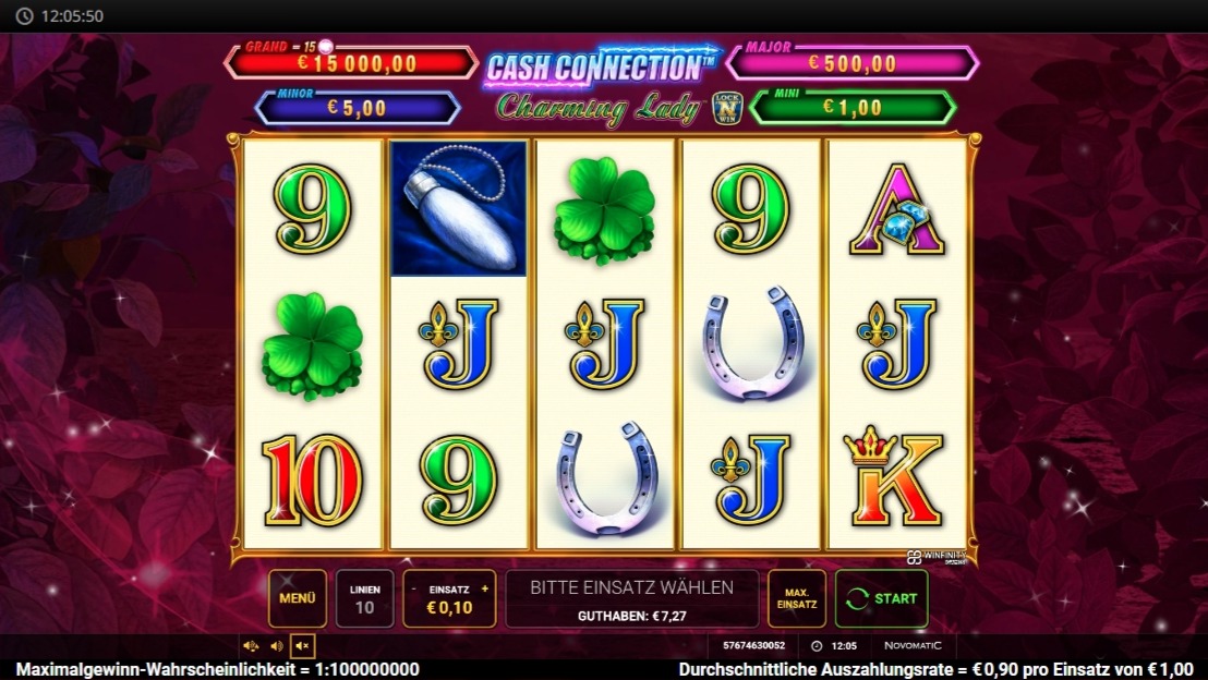 Cash Connection Charming Lady: pinkes Slotspiel mit Kleeblatt und Hufeisen