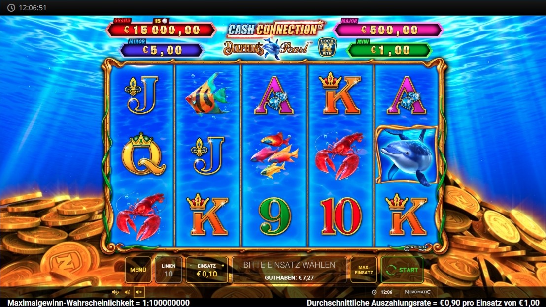 Cash Connection Dolphin&rsquo;s Pearl: blaues Unterwasser-Slotspiel mit Delfin