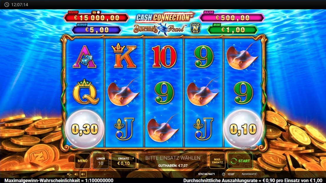 Cash Connection Dolphin&rsquo;s Pearl: blaues Slotspiel mit Rochen und Bonuskugel