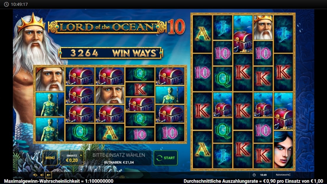 Lord of the Ocean 10 Win Ways: Slotspiel mit Meeresgott