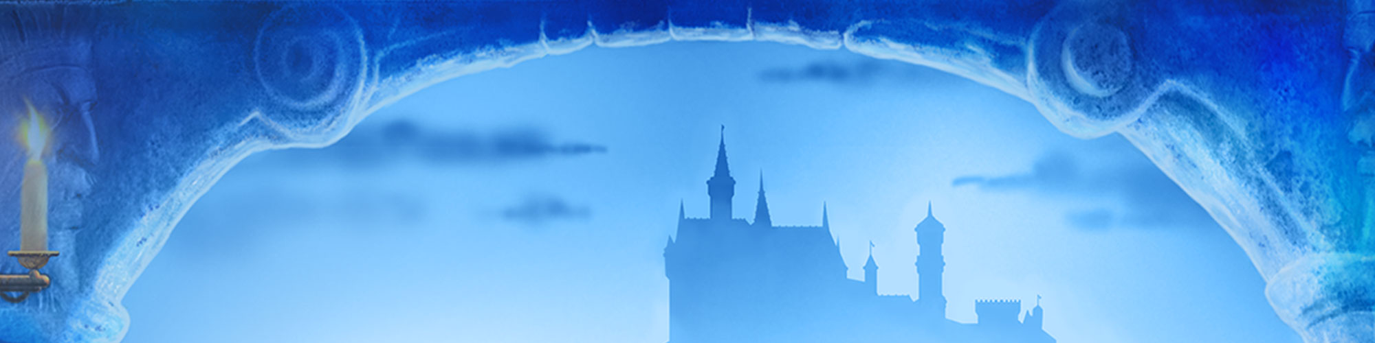 blauer Hintergrund mit Schloss