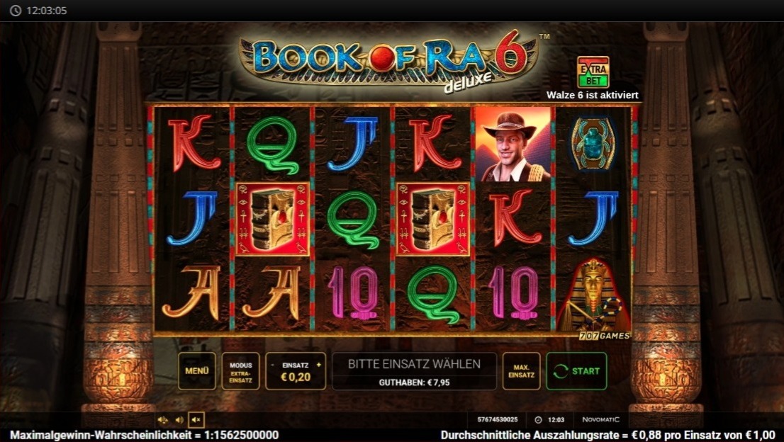 Book of Ra deluxe 6: dunkles W&uuml;sten-Slotspiel mit Buch und Abenteurer