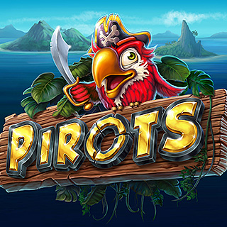 Pirots Slot-Spiel mit einem Piratenpapagei und tropischer Insel.