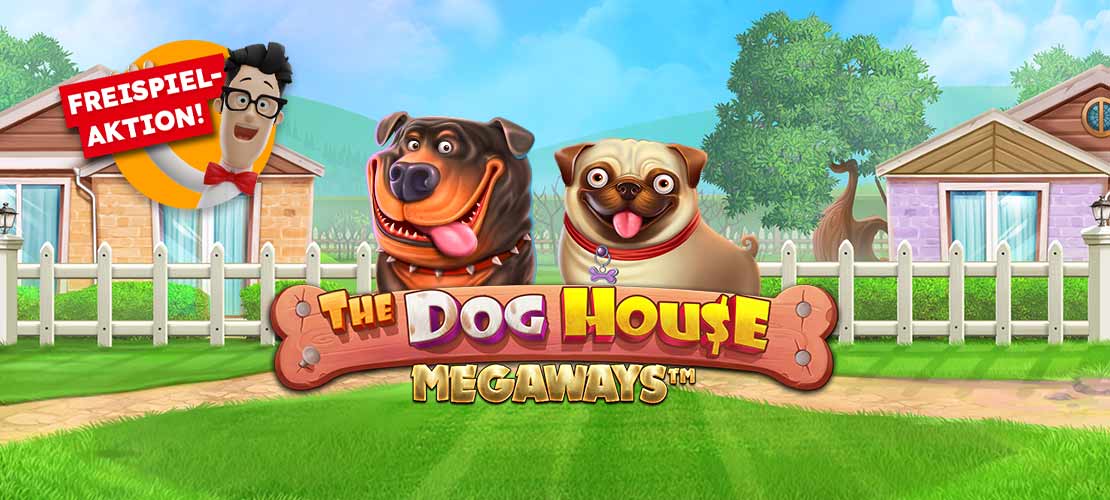 Headerbild zum Aktionsslot The Dog House Megaways