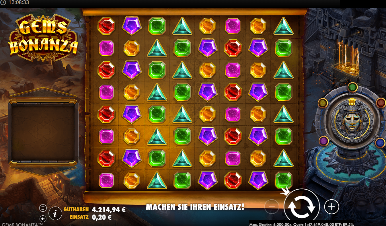 Gems-Bonanza-Slot mit bunten Edelsteinen