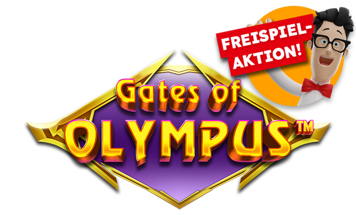 Spiellogo Gates of Olympus mit Freispielaktions-St&ouml;rer