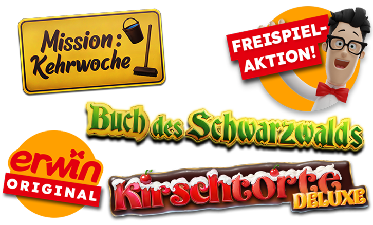 Spiellogos Mission:Kehrwoche, Buch des Schwarzwalds und Kirschtorte Deluxe