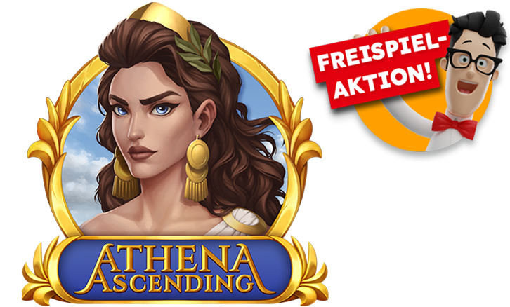 Athena Ascending Spiellogo mit Freispielaktions-St&ouml;rer