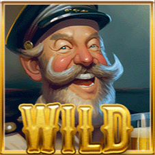 Wild-Symbol mit einem lachenden Kapitän.