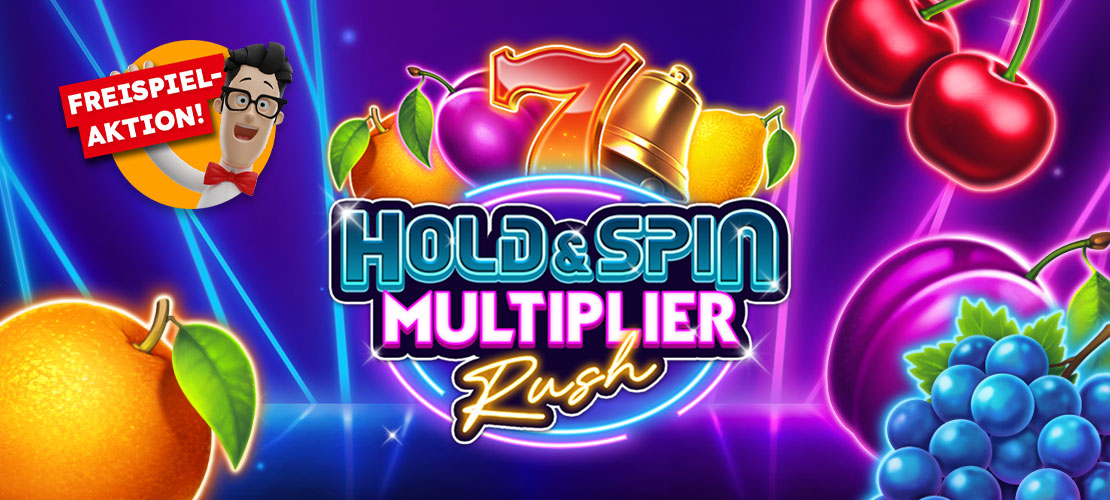 Hold & Spin Multiplier Rush Slot mit bunten Fr&uuml;chten und Freispiel-Aktion