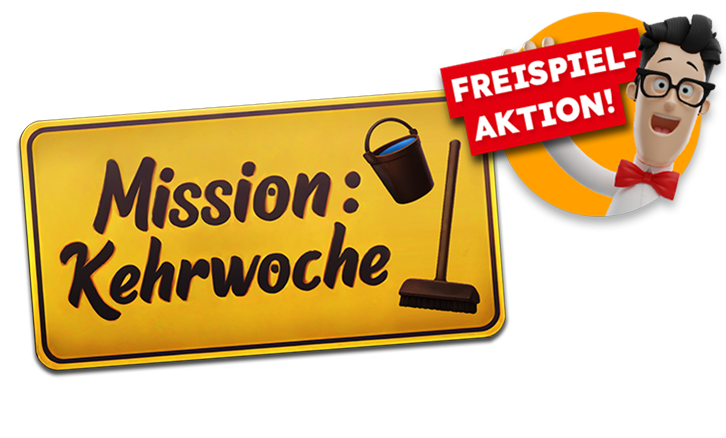 Logo Mission Kehrwoche mit Freispielaktion St&ouml;rer