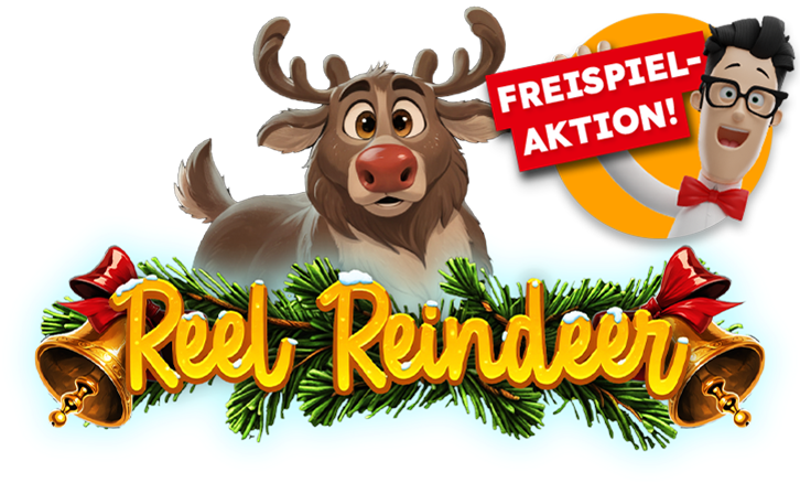 Reel Reindeer Spielelogo mit Freispielaktions-St&ouml;rer