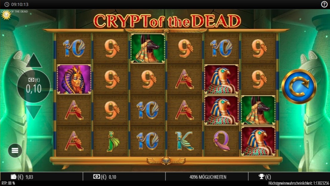 Crypt of the Dead: Slotspiel mit Pharaonen, Karten und Symbolen