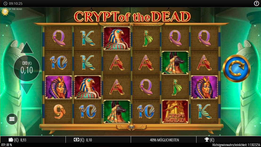 Crypt of the Dead: Slotspiel im &Auml;gypten-Stil mit Pharaonen und Karten