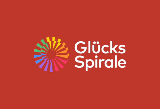 Logo GlücksSpirale auf rotem Hintergrund