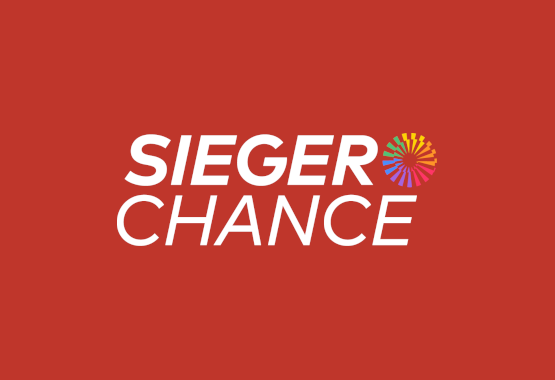 Logo der Sieger-Chance auf rotem Hintergrund