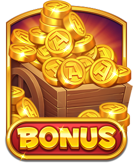 Bonus-Symbol mit einer Kiste voller goldener Münzen.