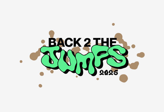 Logo Back 2 the Jumps auf grauem Hintergrund