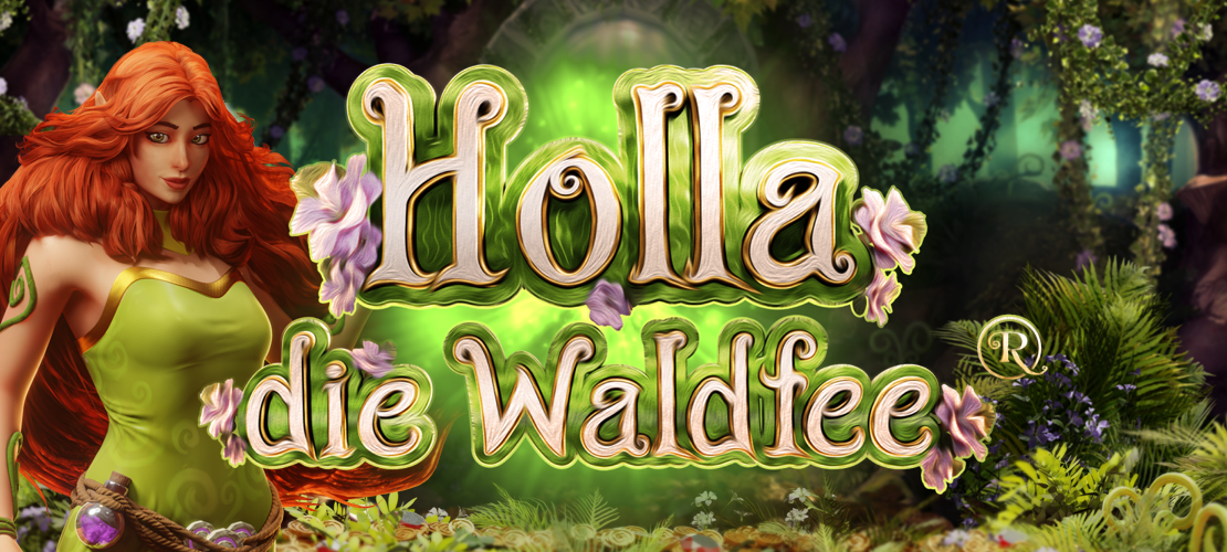 Holla die Waldfee - Illustration einer Fee mit roten Haaren im Wald