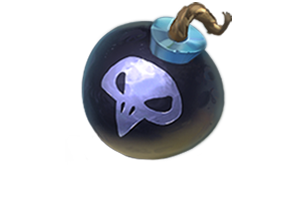 Bombensymbol von Pirates mit Papageienschädel
