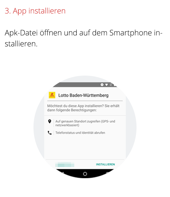 Installation Android-App: 3. App installieren