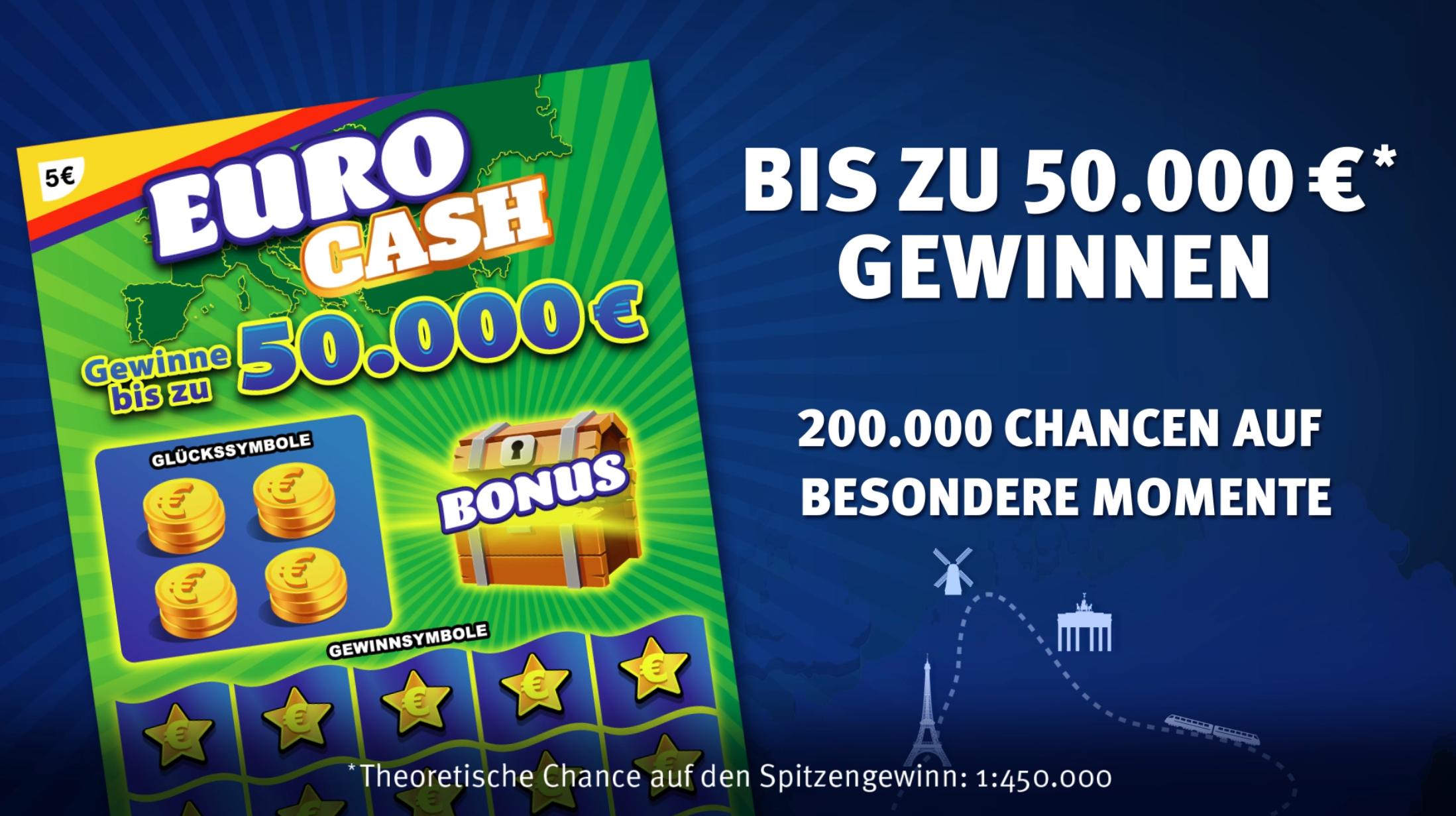 Rubbellos Eurocash &ndash; bis zu 50.000 Euro gewinnen