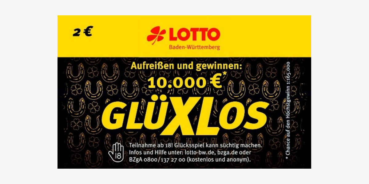 Rubbellos GlüXLos - Aufreißen und gewinnen: 10.000 € GLÜXLOS.