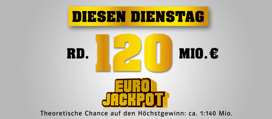 Rund 120 Millionen Euro Jackpot beim Eurojackpot.