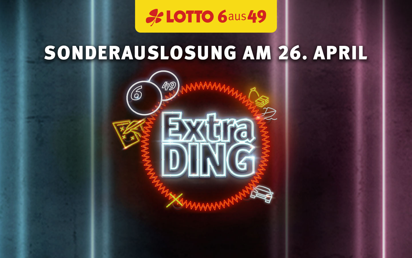 LOTTO 6aus49 Sonderauslosung ExtraDING am 26.04.2023 - Extra-Chance auf 35€ mit jedem Spielauftrag.