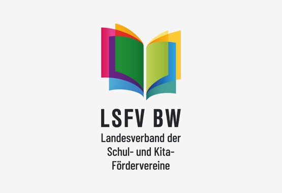 Logo Landesverband der Schulf- und Kita-F&ouml;rdervereine auf grauem Hintergrund