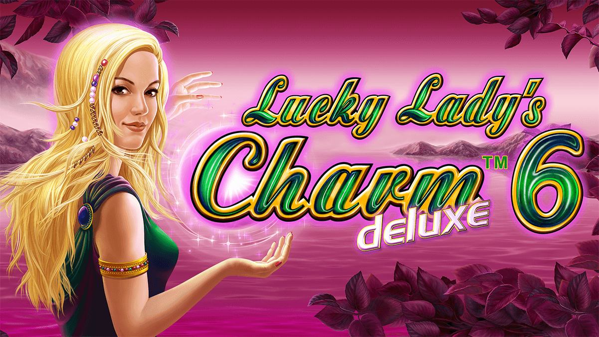 Lucky Lady’s Charm 6 deluxe – Slot mit magischer Lady vor pinkem Hintergrund.
