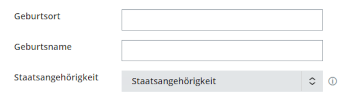 Zusätzliche Kundendaten: Staatsangehörigkeit
