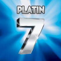 Logo Platin 7 auf blauem Hintergrund.