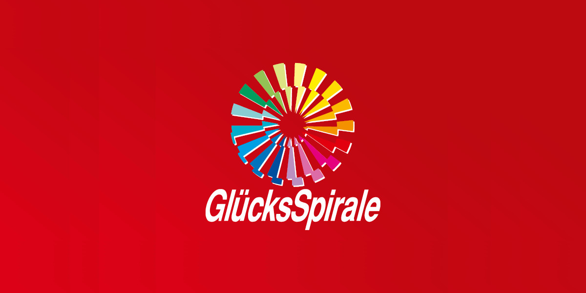 Logo GlücksSpirale auf rotem Hintergrund