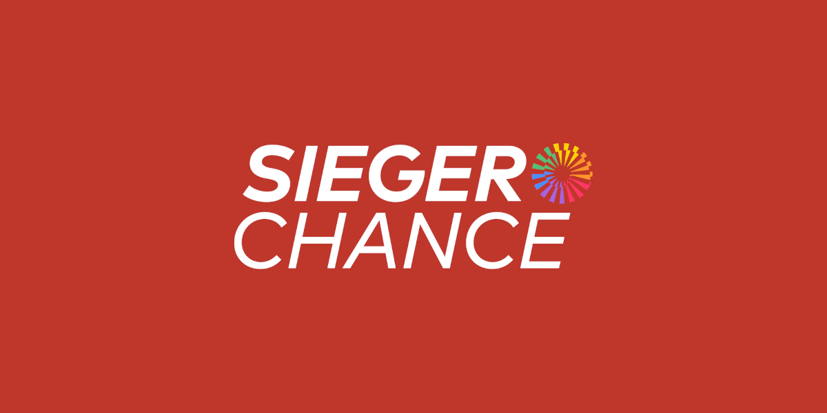Logo der Zusatzlotterie Sieger-Chance auf rotem Hintergrund.