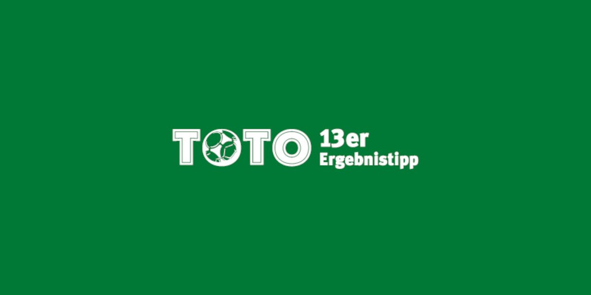 Logo TOTO 13er-Ergebnistipp auf grünem Hintergrund