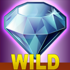 Wild-Symbol in Form eines Diamanten mit dem Wort Wild.