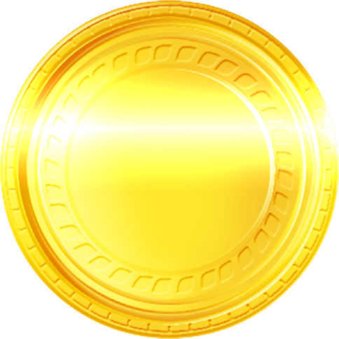 Gl&auml;nzende Goldm&uuml;nze als Spielsymbol.