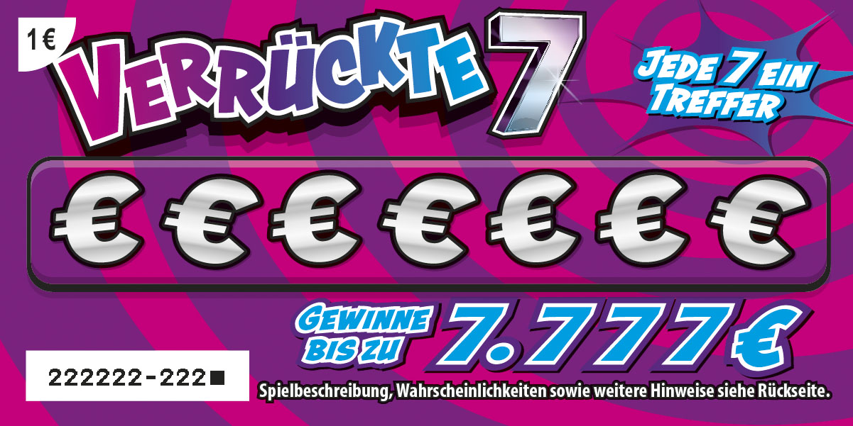 Lila-pinke Variante des Rubbelloses Verr&uuml;ckte 7.