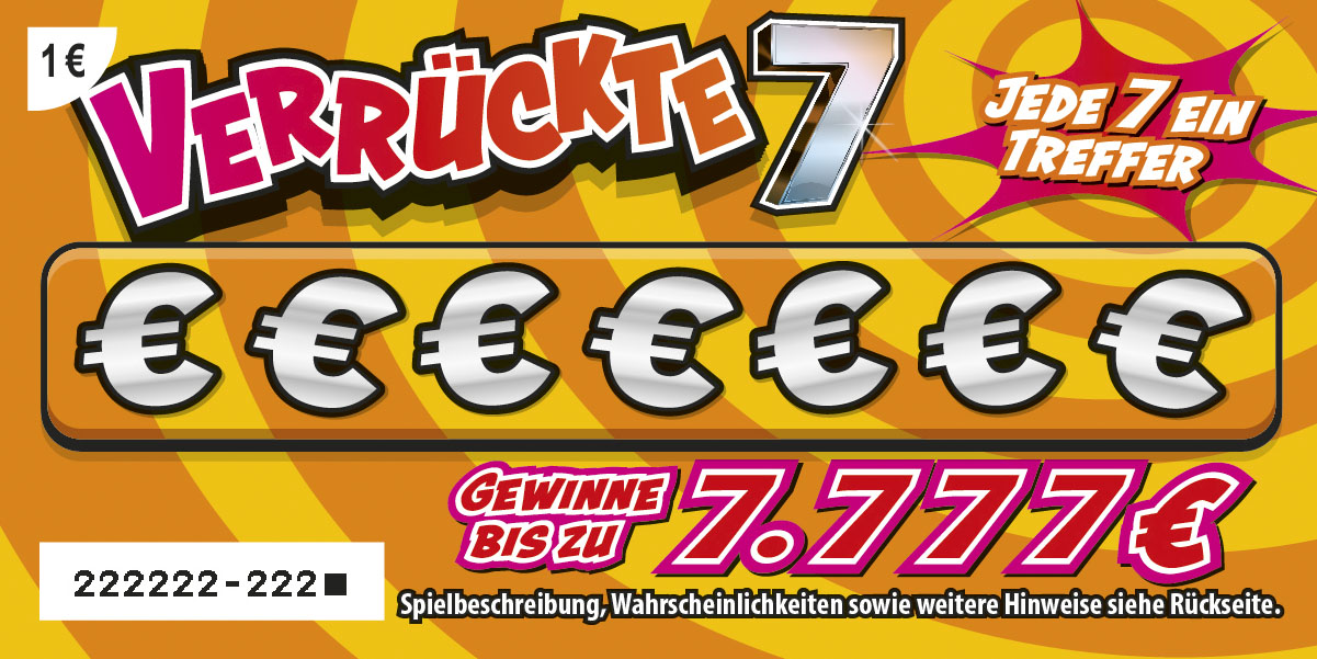 Gelb-orangene Variante des Rubbelloses Verr&uuml;ckte 7.