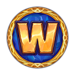 Das Wild-Symbol von Stars of Orion in Form eines goldenen W-Emblems