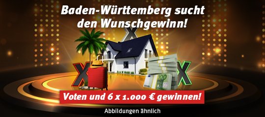Wunschgewinn gesucht. Voten und 6 x 1.000 Euro gewinnen.