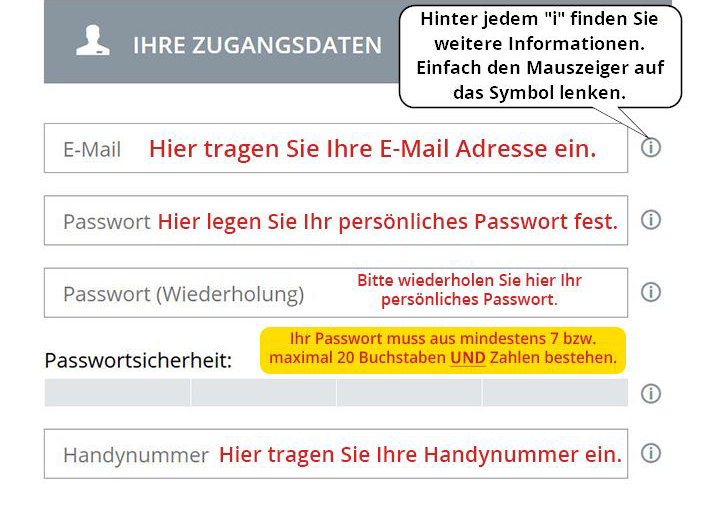 Vergeben Sie Ihre Zugangsdaten bei Lotto bw